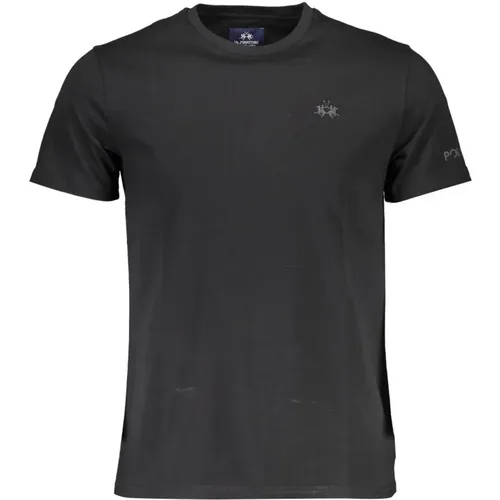 Schwarzes Polo-T-Shirt mit Stickerei - LA MARTINA - Modalova