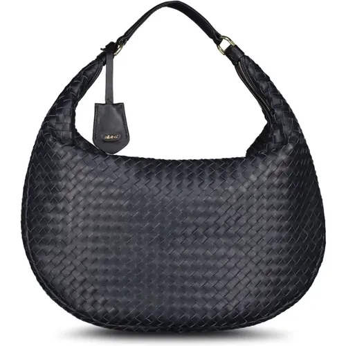 Woven Leather Hobo Bag , female, Sizes: ONE SIZE - abro - Modalova