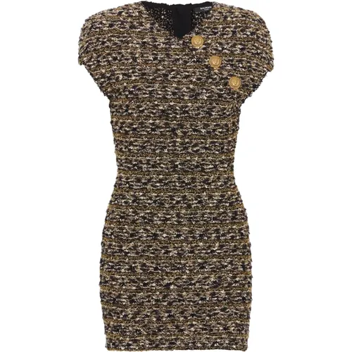 Lurex tweed dress , female, Sizes: M - Balmain - Modalova
