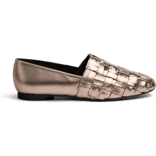 Metallische Lederhandgewebte Slip-On-Hausschuhe , Damen, Größe: 39 EU - Castañer - Modalova