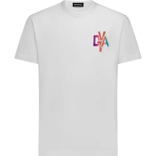 Viareggio Men`s Crewneck T-Shirt , male, Sizes: M, XL - duvetica - Modalova