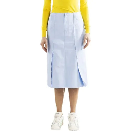 Straight skirt in light denim , female, Sizes: L, S - Raf Simons - Modalova