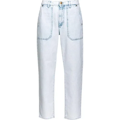 Moonwash Straight Leg Denim Jeans , Damen, Größe: W29 - pinko - Modalova