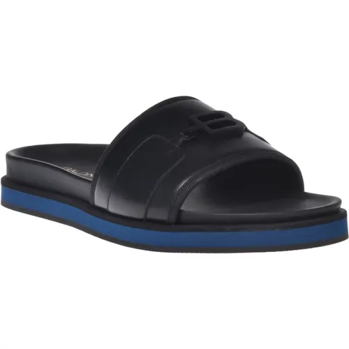 Sandal in black calfskin , male, Sizes: 12 UK - Baldinini - Modalova