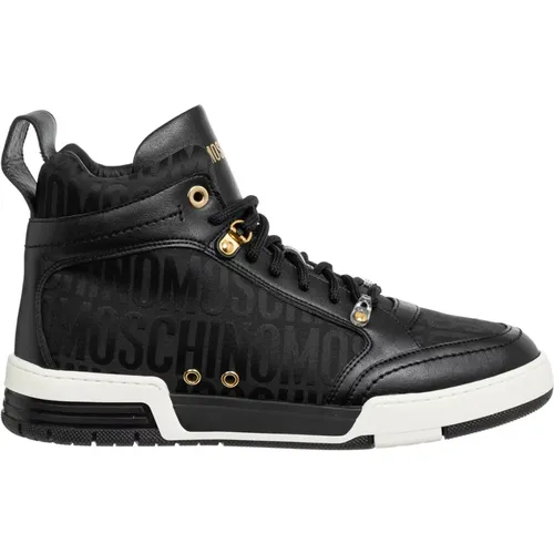 Logo High-top Sneakers , male, Sizes: 8 UK, 7 UK, 6 UK, 10 UK, 9 UK - Moschino - Modalova