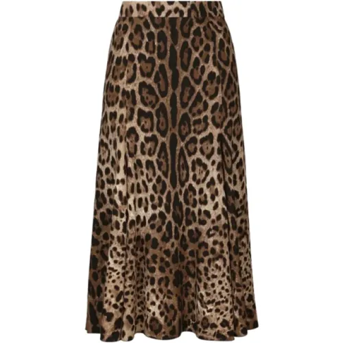 Leopardenmuster Midirock mit hoher Taille - Dolce & Gabbana - Modalova