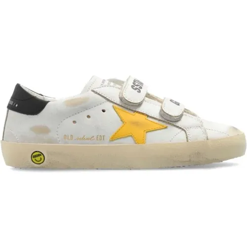 Weiße Leder Kindersneakers Klettverschluss - Golden Goose - Modalova