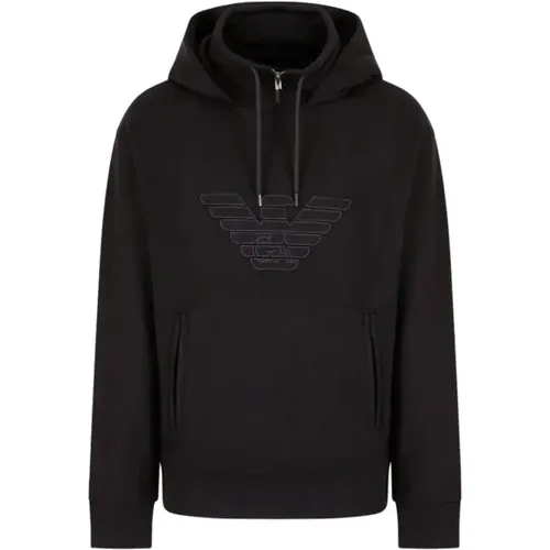 Sweatshirt with Eagle Logo Hoodie , male, Sizes: XL, M, L - Emporio Armani - Modalova