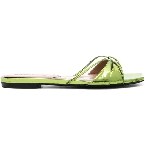 Grüne Leder Crossover-Schuhe , Damen, Größe: 40 EU - D'Accori - Modalova