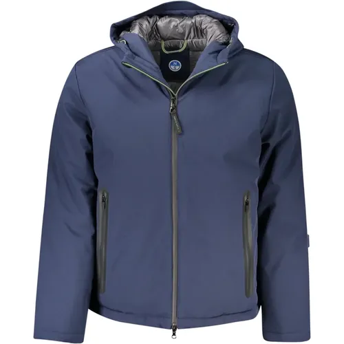 Blaue Kapuzenjacke mit Taschen und Reißverschluss , Herren, Größe: 2XL - North Sails - Modalova