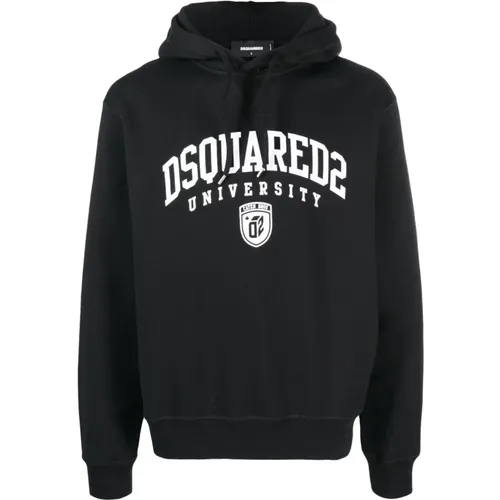 Schwarze Cool Fit Hoodie Sweaters , Herren, Größe: 2XL - Dsquared2 - Modalova