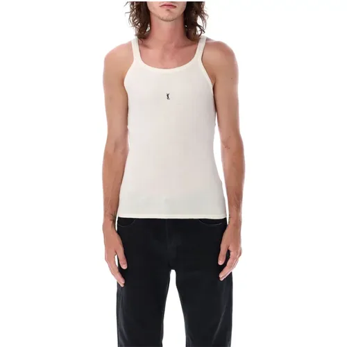 Weißes Logo Tanktop Aw23 , Herren, Größe: L - Saint Laurent - Modalova