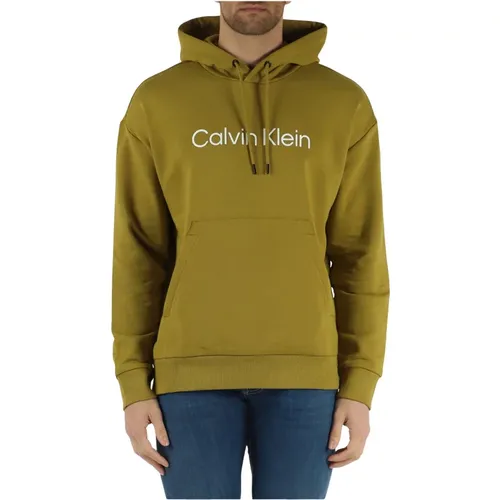 Cotton Hooded Sweatshirt with Logo , male, Sizes: XL, L, XS, M, S - Calvin Klein - Modalova