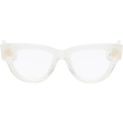 Crystal Ivory/Gold Cat-Eye Eyeglasses , female, Sizes: ONE SIZE - Valentino - Modalova