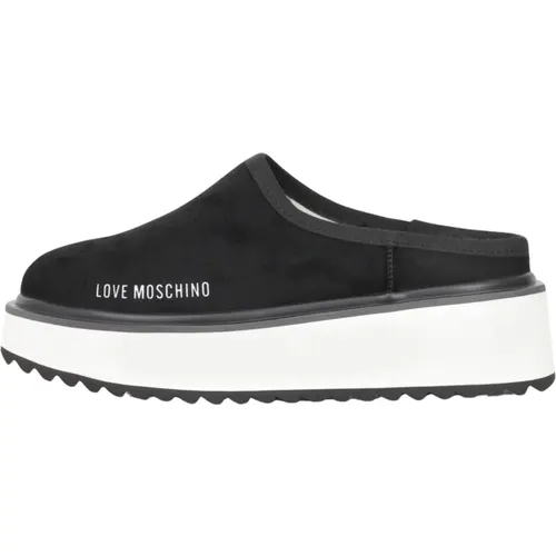 Schwarze Plateau-Sandalen Herbst Winter , Damen, Größe: 38 EU - Love Moschino - Modalova