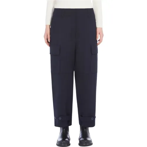 Marine Cargo Wool Pant , Damen, Größe: L - Max Mara Weekend - Modalova