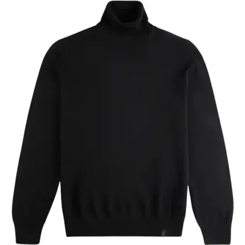 Schwarzer Rollkragen Wollstrickpullover , Herren, Größe: M - Fay - Modalova