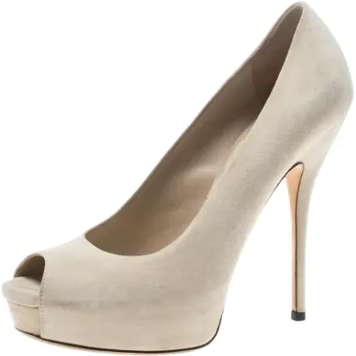 Pre-owned Suede heels , female, Sizes: 4 UK - Gucci Vintage - Modalova