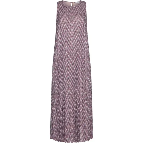 Bordeaux Lange Kleid Kollektion , Damen, Größe: M - Kaos - Modalova