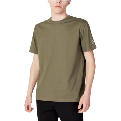Plain Short Sleeve Round Neck T-shirt , male, Sizes: M, XL - Suns - Modalova
