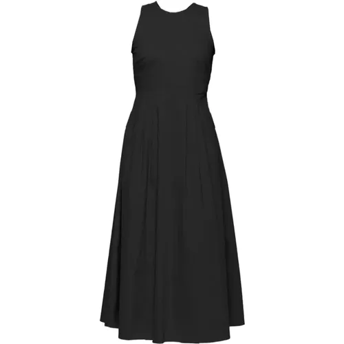 Schwarzes Langarm Kleid Baumwolle Stretch Elegant , Damen, Größe: S - Marella - Modalova
