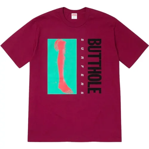 Limited Edition Dark Magenta Leg Tee , male, Sizes: M - Supreme - Modalova