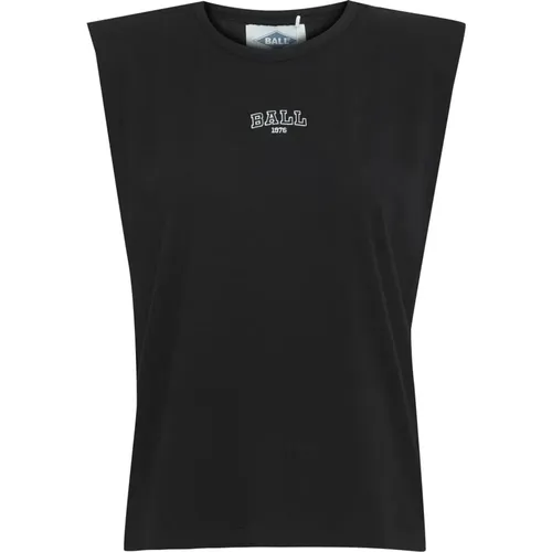 Schwarzes Tanktop mit Schulterpolstern , Damen, Größe: XS - Ball - Modalova