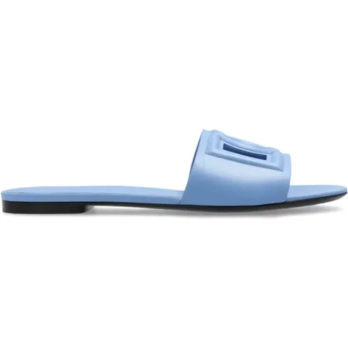 Leather slides , female, Sizes: 3 UK, 5 UK, 5 1/2 UK, 4 1/2 UK, 4 UK - Dolce & Gabbana - Modalova