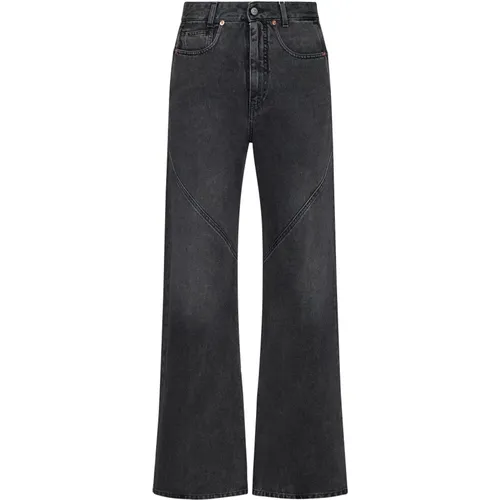 Grey Denim Jeans Straight Leg , female, Sizes: W28 - MM6 Maison Margiela - Modalova