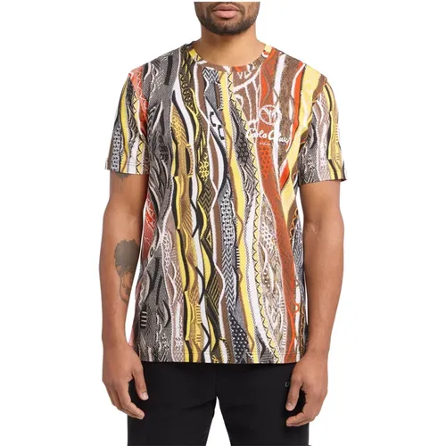 Mens T-Shirt with Eye-Catching Pattern , male, Sizes: S - carlo colucci - Modalova