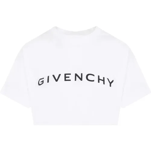 Weißes Baumwoll-Cropped T-Shirt , Damen, Größe: XS - Givenchy - Modalova