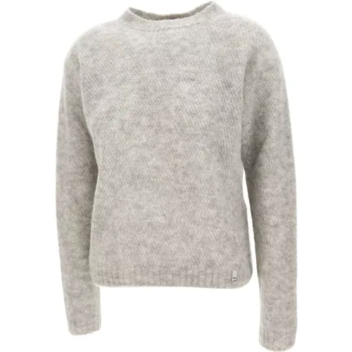 Weicher Alpaka Pullover Hellgrau , Damen, Größe: M - Herno - Modalova