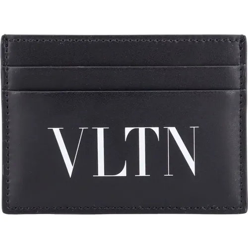 Leather Wallet with Vltn Print , male, Sizes: ONE SIZE - Valentino Garavani - Modalova