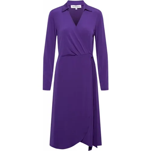 Lila Wickelkleid , Damen, Größe: XS - &Co Woman - Modalova