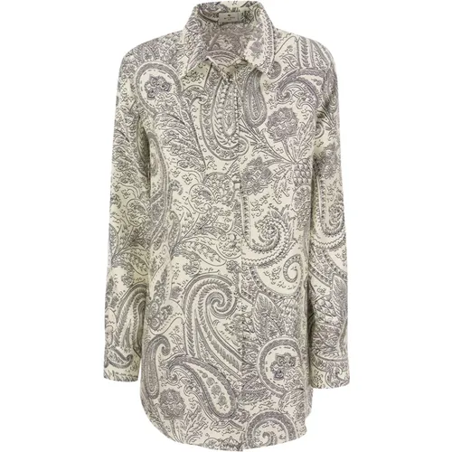 Elegantes Seidenhemd mit Paisley-Print , Damen, Größe: 2XS - ETRO - Modalova