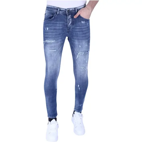 Dunkelblaue Slim Fit Jeans Für Männer -1097 , Herren, Größe: W29 - Local Fanatic - Modalova