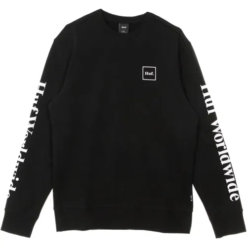 Schwarzer Crew Neck Sweatshirt Essentials , Herren, Größe: L - HUF - Modalova