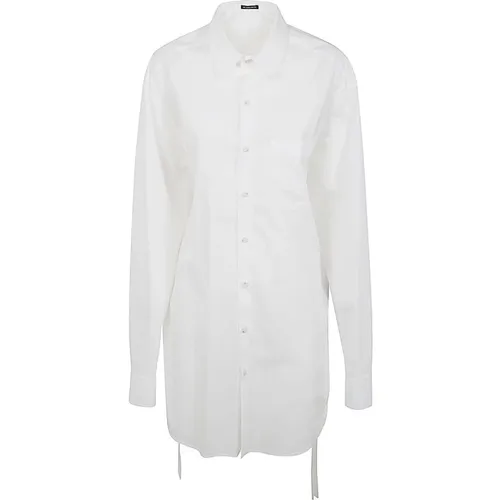 Weißes Langarmshirt mit Gürtel - Ann Demeulemeester - Modalova