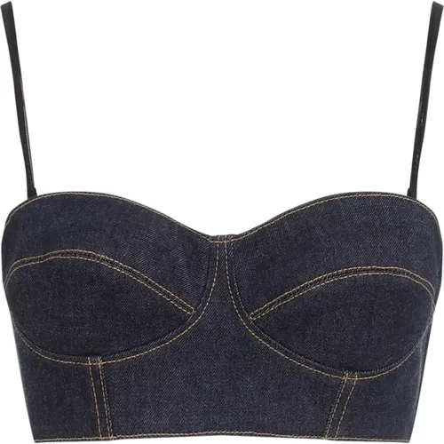 Denim Bustier Top , female, Sizes: M - Alaïa - Modalova