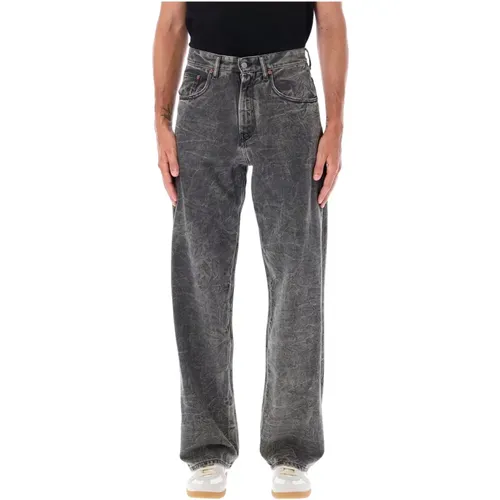 Weite Denim Jeans Grau Waschung - MM6 Maison Margiela - Modalova