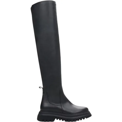 Women`s Leather Knee High Boots Er00111976 , female, Sizes: 4 UK, 3 UK - Estro - Modalova