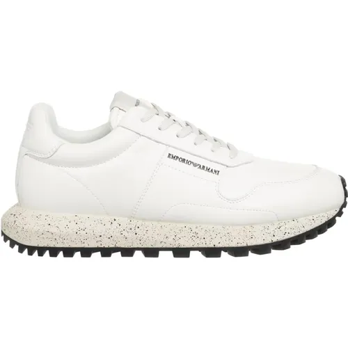 Leather Lace Closure Sneakers , male, Sizes: 10 UK, 9 UK, 7 UK, 6 UK, 8 UK - Emporio Armani - Modalova