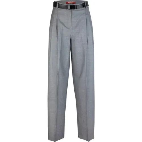 Grey Wool Blend Trousers , female, Sizes: 2XS, S - Max Mara Studio - Modalova