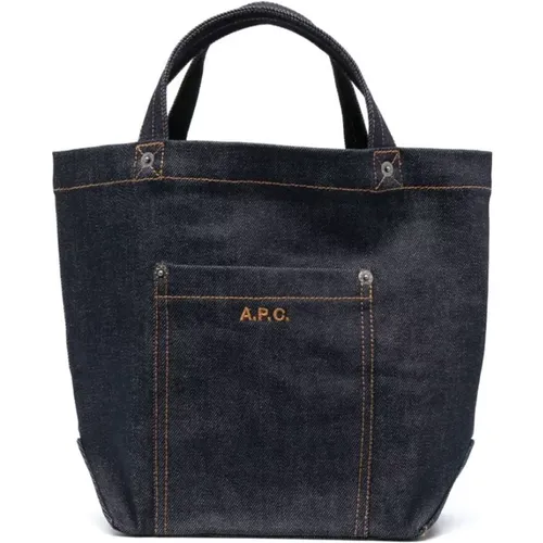 Denim Handtasche mit Logo-Patch - A.P.C. - Modalova