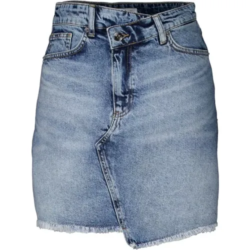 Trendy Mini Denim Skirt with Ruffles , female, Sizes: XS - Co'Couture - Modalova