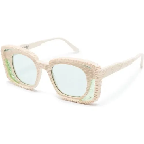 Weiße Sonnenbrille für den täglichen Gebrauch , unisex, Größe: 48 MM - Kuboraum - Modalova