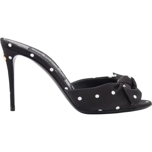 Satin Sandals with Bow Detail , female, Sizes: 6 UK, 3 UK, 5 1/2 UK, 5 UK, 4 1/2 UK - Dolce & Gabbana - Modalova