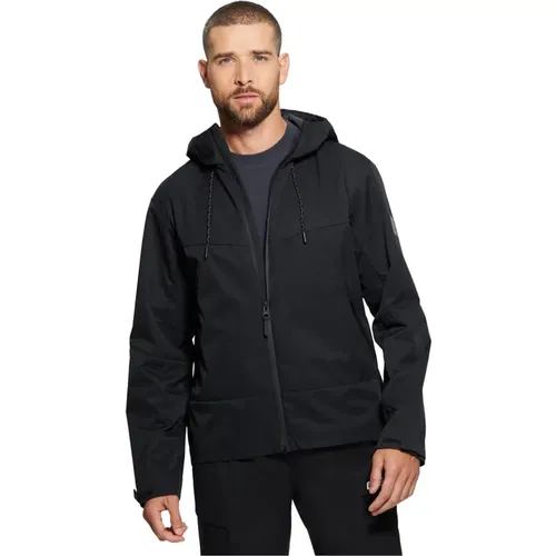 Kapuzen-Zip-Jacke - Schwarz , Herren, Größe: M - Guess - Modalova