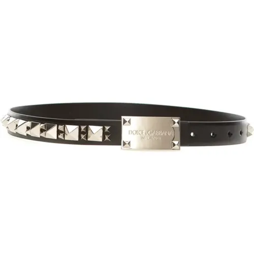 Stylish Leather Belt , female, Sizes: 75 CM - Dolce & Gabbana - Modalova