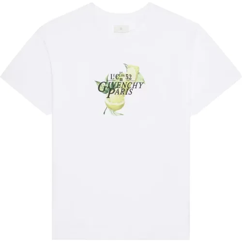 Lemons Print Crew Neck T-shirts Polos , male, Sizes: S, XL, L, M - Givenchy - Modalova